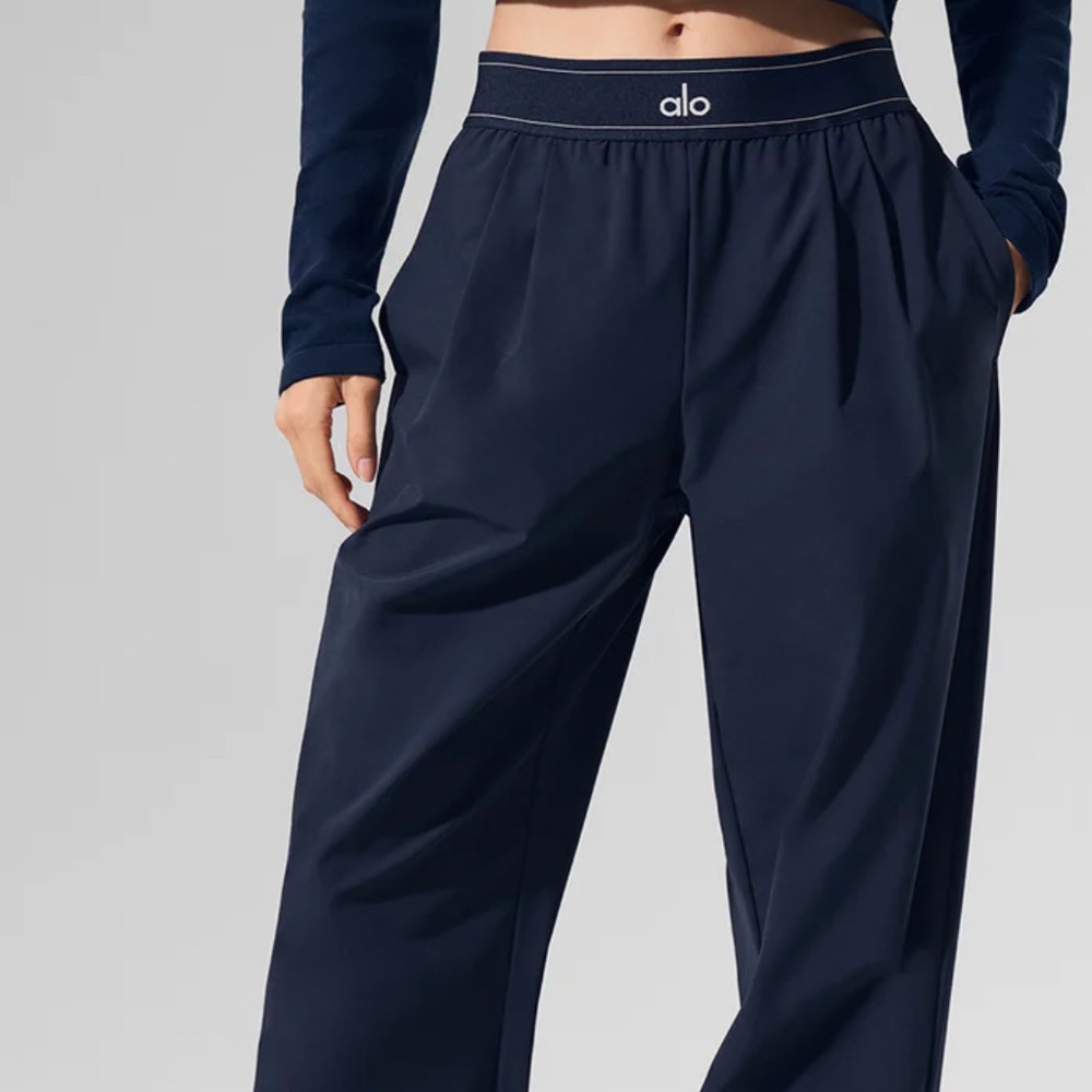 ALO Yoga Navy Wide Leg Pants